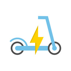Electric Scooter Icon Vector Illustration Flat Version        