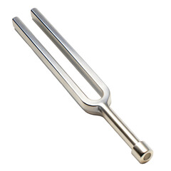 Metal tuning fork on black isolated on a transparent background