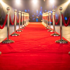 Illuminated Red Carpet Event Pathway Symbolizing Success and Recognition Celebration
