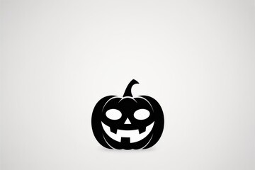 Obraz premium Modern Minimalist Black Pumpkin Vector Illustration White Background Copy Space - Halloween Marketing Decor