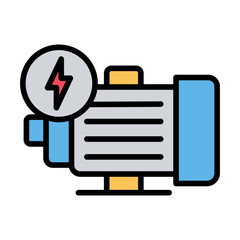 Electric Motor Icon Vector Illustration Color Version        
