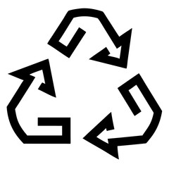 Clean Outline Recycling Arrows Circle Vector