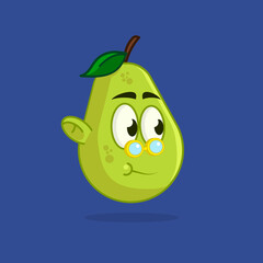 Cute pear cartoon character