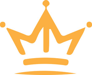 Stylized golden crown icon on white background