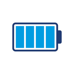 Battery Icon Vector Illustration Blue Version        