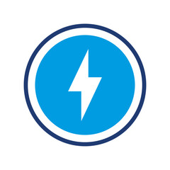 Power Icon Vector Illustration Blue Version        