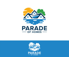 Fototapeta premium Tropical Beach House Logo Vector