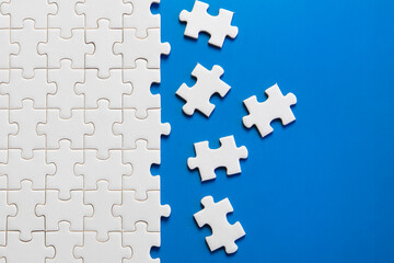 Fototapeta premium jigsaws puzzle , team building , resource management concept