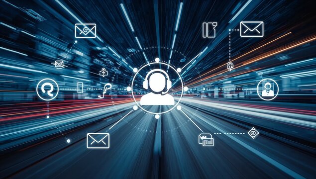 Digital identity and data flow in a futuristic city