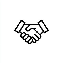 Agreement handshake icon, deal closing, office background, partnership
