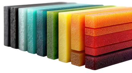 Chromatic Spectrum: A captivating display of vibrant colored blocks, artistically arranged in a spectrum, revealing a kaleidoscope of hues and shades.