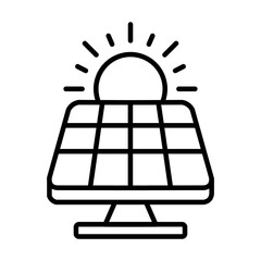 Solar Energy Icon Vector Illustration Line Version