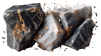 Marble Fragments: A striking close-up reveals fragmented marble blocks, showcasing their elegant textures and exquisite detailing, inviting you to admire the timeless beauty of natural stone.