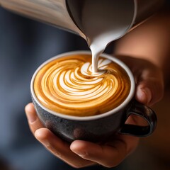 Barista Making Latte Art	