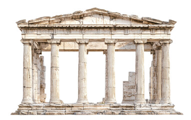 Naklejka premium Ancient Greek antique temple isolated on white background, png