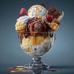 Ice Cream Sundae with Toppings	
