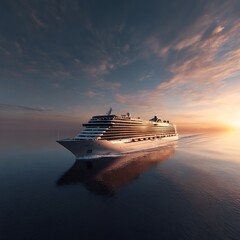 Luxury Cruise Ship at Sea	