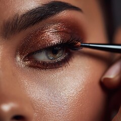 Makeup Artist Applying Eyeshadow	