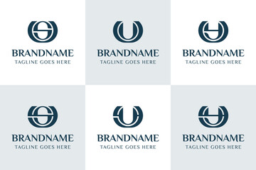 Letters US YS UU YU UY YY Logo Set, for SU SY UU UY YU YY initials