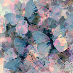 Abstract background with butterflies