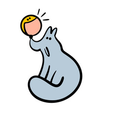 Animal is a character from the Russian folk tale about kolobok. Vector illustration a cunning fox has tricked the main character and wants to eat him. Gingerbread  sits on his nose and sings song.