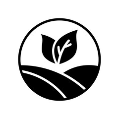 Green Agriculture Icon Vector Illustration Line Version