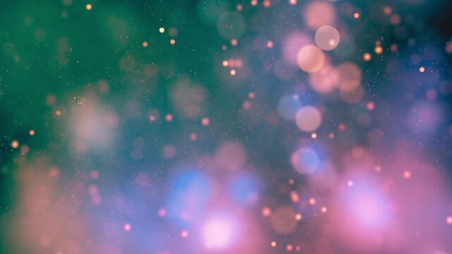 Bright colorful pink and blue bokeh lights create a festive and sparkling abstract holiday background - Powered by Adobe