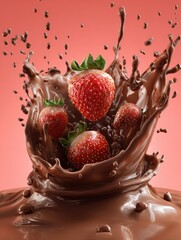 chocolate splash with strawberry