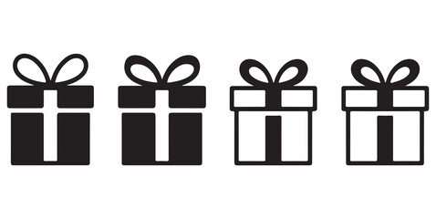 gift box, christmas vector silhouettes