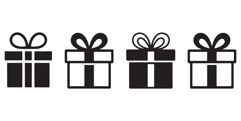 gift box, christmas vector silhouettes