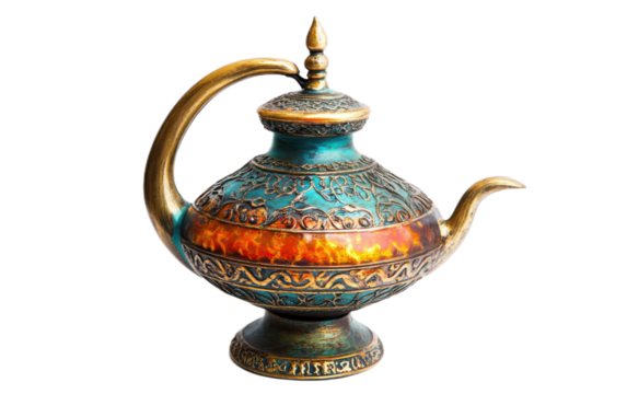 Arabian Lamp isolated on white background, png