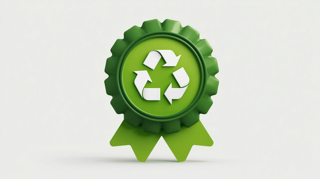 Recyclable icon and eco certification badge