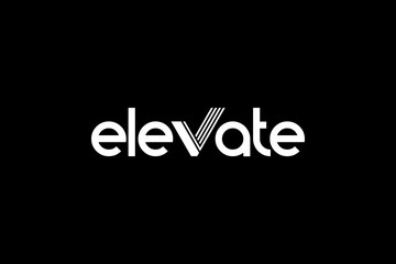 Elevate Modern Text logo design inspiration.
