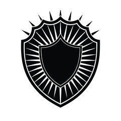 Obraz premium Emblematic Maratha Shield with Sunburst Background