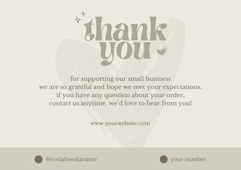 Fototapeta premium Greeting card template design, thank you card with background, thank you card typography. Part 031 100825