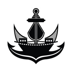 Maratha Emblem with Naval Ship and Anchor Design