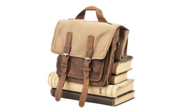Back to school Student backpack isolated on white background, png