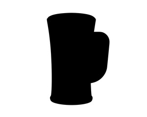 Black silhouette of a boxing glove on a white background image