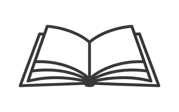 Open book isolated on transparent background