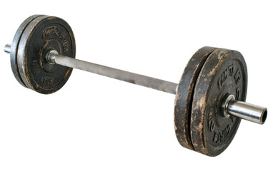 Barbell isolated on white background, png