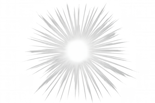 Luminous white star radiating light beams across transparent backdrop - Powered by Adobe