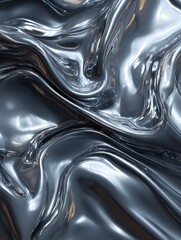 abstract silver liquid flowing