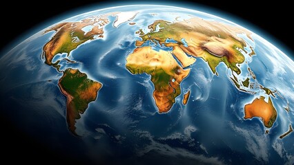 High resolution 3D map of Africa and Europe