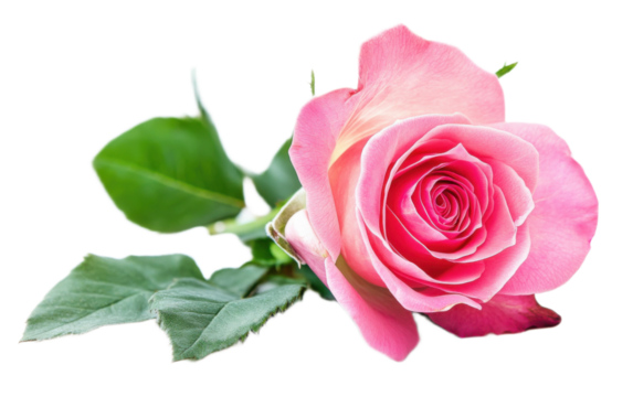 Beautiful Pink rose isolated on white background, png