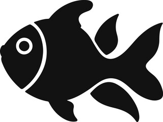 Obraz premium Silhouette Style Vector Goldfish Logo Design Icon – Minimal Aquatic Animal Symbol for Pet Shop, Aquarium, Marine, or Creative Branding, Elegant Monochrome Fish Graphic Illustration for Print, Web