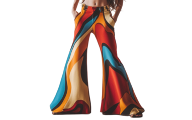 Bell bottom pants isolated on white background, png