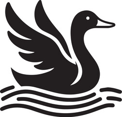 Duck icon silhouette vector art illustration on a white background.