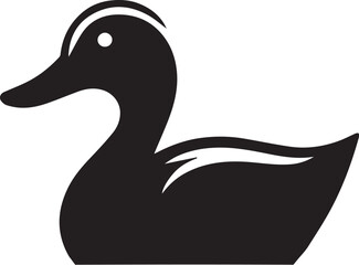 Duck icon silhouette vector art illustration on a white background.