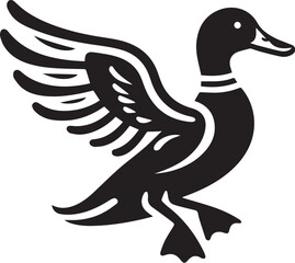 Duck icon silhouette vector art illustration on a white background.