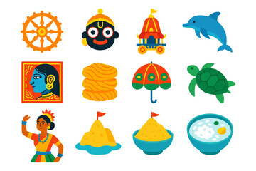 Fototapeta premium Cultural elements of odisha: icons and symbols of traditional heritage